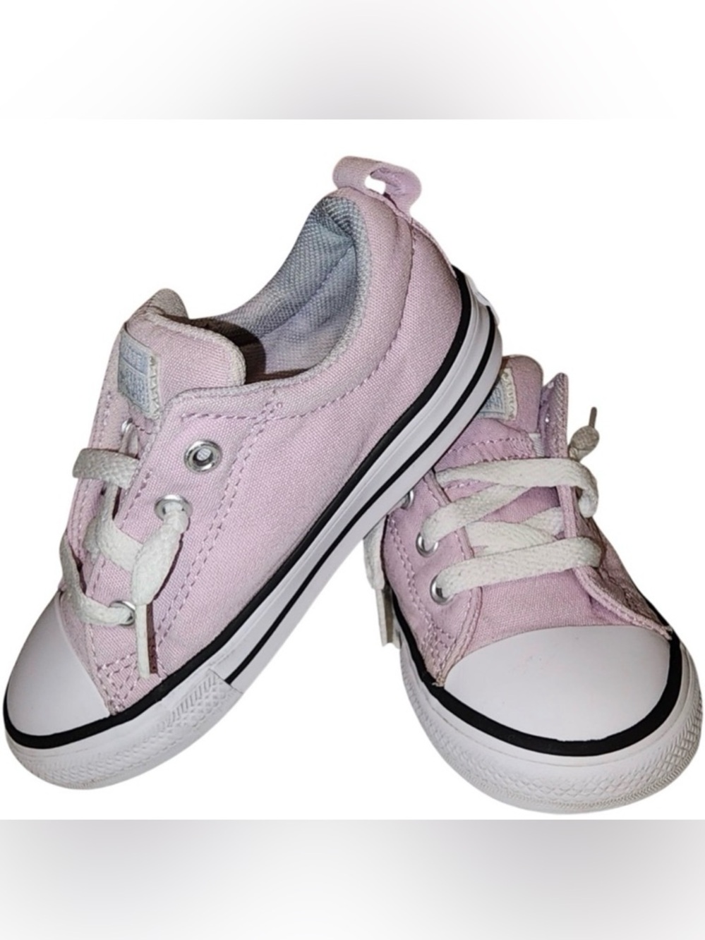 Converse Pink Sneakers Kids 9 Toddler Low Top Lace Up Casual Shoes - Picture 2 of 12